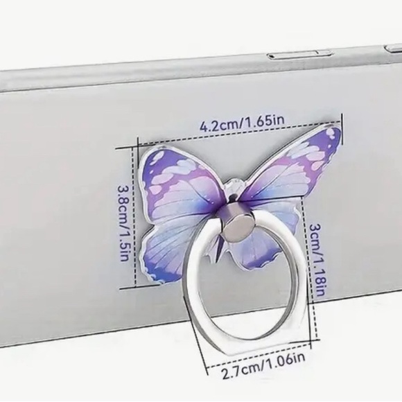 NWT-Butterfly Patterned Phone Ring Stand - Picture 4 of 8